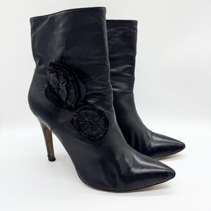 Vince Camuto Raes Super Soft Black Leather Stiletto Heel Ankle Boots Size 8 Sexy